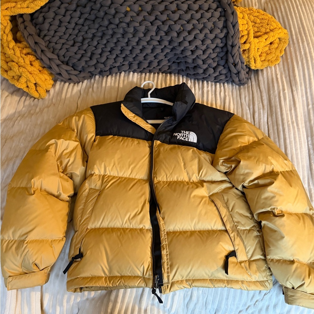 The North Face Men's Yellow and Black Puffer Jacket